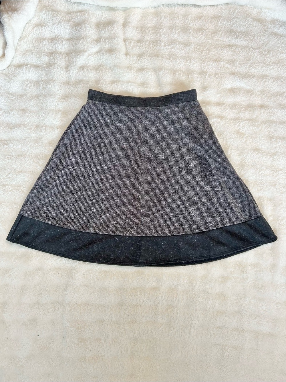 JOE B by Joe Benbasset Black Silver Metallic A-Line Skirt Size Medium